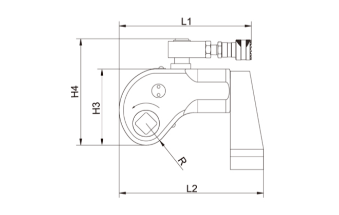 Square drive hydraulic torque wrench
