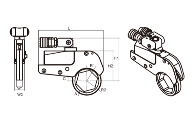 Low Profile Hydraulic Torque Wrench
